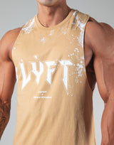 Splash Punk Logo Drop Shoulder Tanktop - Beige