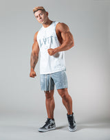 <transcy>Splash Punk Logo Drop Shoulder Tank Top --White</transcy>