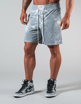Splash Paint Mesh Shorts - Grey