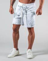 Splash Paint Mesh Shorts - White