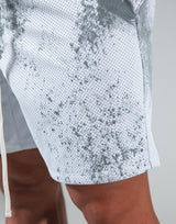 Splash Paint Mesh Shorts - White