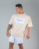 2Way Stone Patch Big T-Shirt "Wide Body" - Beige