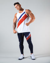2Way Wide Stripe Tanktop - White