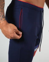 2Way Wide Stripe Pants - Navy