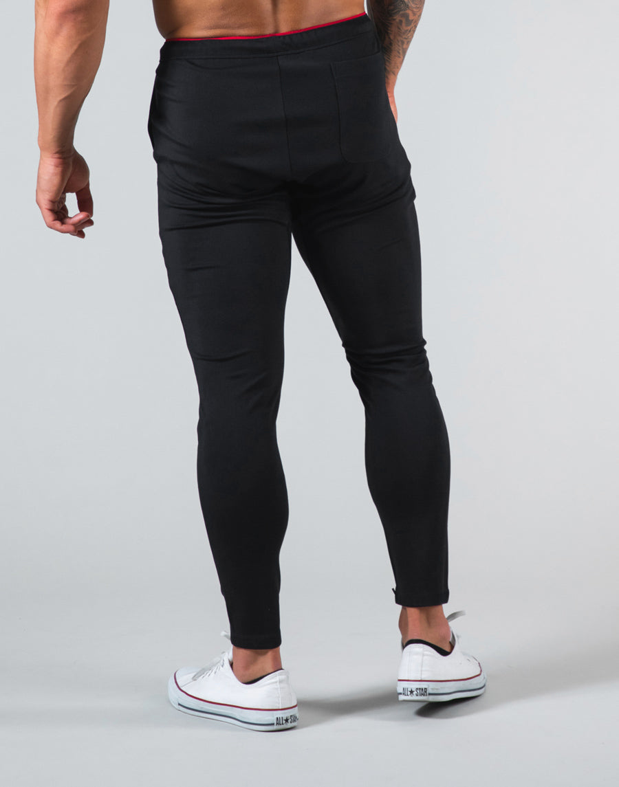 2Way Wide Stripe Pants - Black