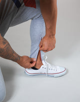 2Way Wide Stripe Pants - Grey