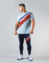 2Way Wide Stripe Standard T-Shirt - L.Blue