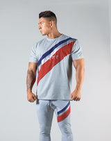 2Way Wide Stripe Standard T-Shirt - Grey