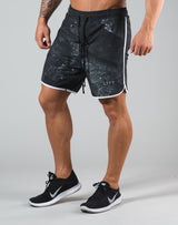 Piping Active Shorts - Black Stone
