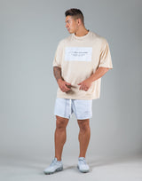 2Way Stone Patch Big T-Shirt "Wide Body" - Beige