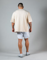 2Way Stone Patch Big T-Shirt "Wide Body" - Beige