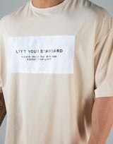 2Way Stone Patch Big T-Shirt "Wide Body" - Beige