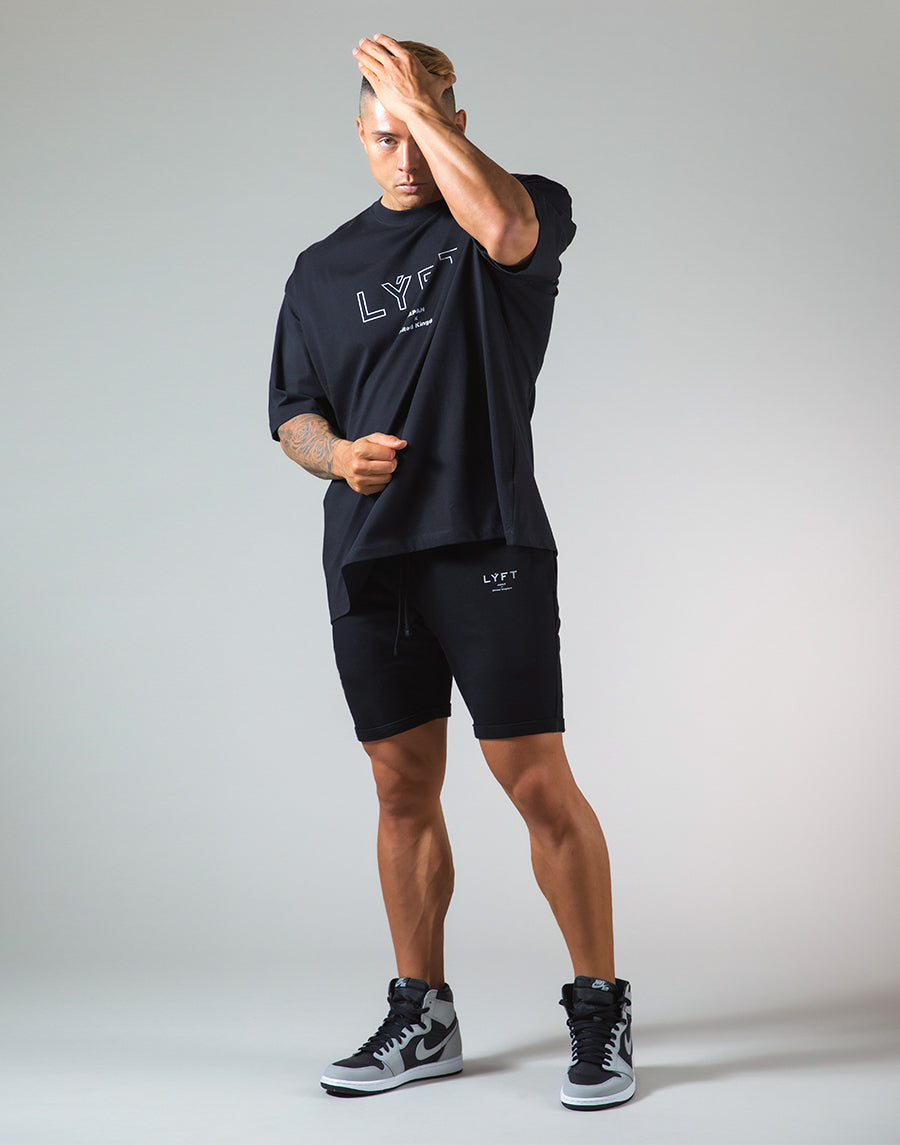 Outline Logo Big T-Shirt "Wide Body" - Black