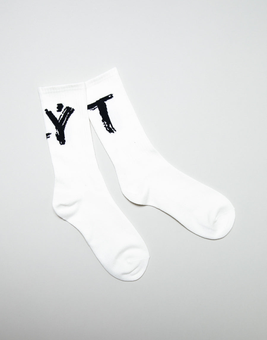 Brush Logo Socks - White