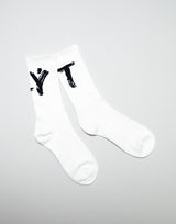 Brush Logo Socks - White