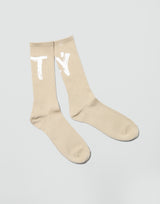 Brush Logo Socks - Beige