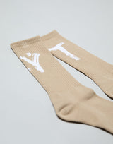 Brush Logo Socks - Beige