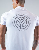 Half Zip Stretch T-Shirt - White