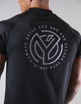 Half Zip Stretch T-Shirt - Black