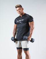 Half Zip Stretch T-Shirt - Black