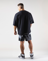 Layered Big T-Shirt "Wide Shoulder" - Black