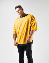 Layered Big T-Shirt "Wide Shoulder" - Yellow
