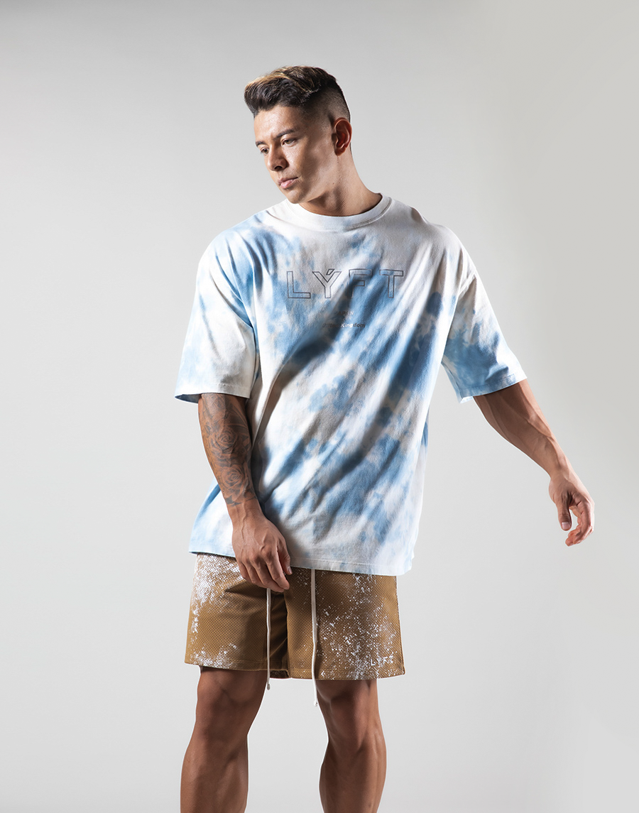 Tie Dye Big T-Shirt - Blue/Beige