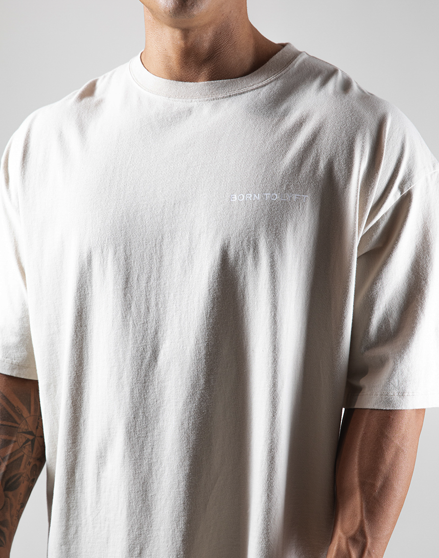 Back Message Vintage Big T-Shirt - Ivory