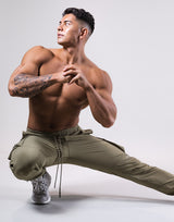 Stretch Nylon Cargo Pants - Olive