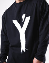Brush Y Big long Sleeve Tee - Black