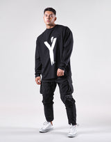 Brush Y Big long Sleeve Tee - Black