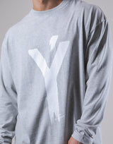 Brush Y Big long Sleeve Tee - Grey