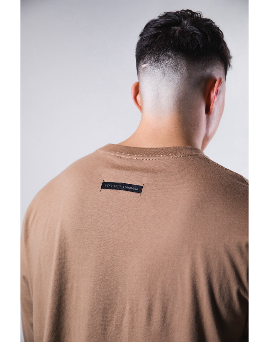 Brush Y Big long Sleeve Tee - Beige