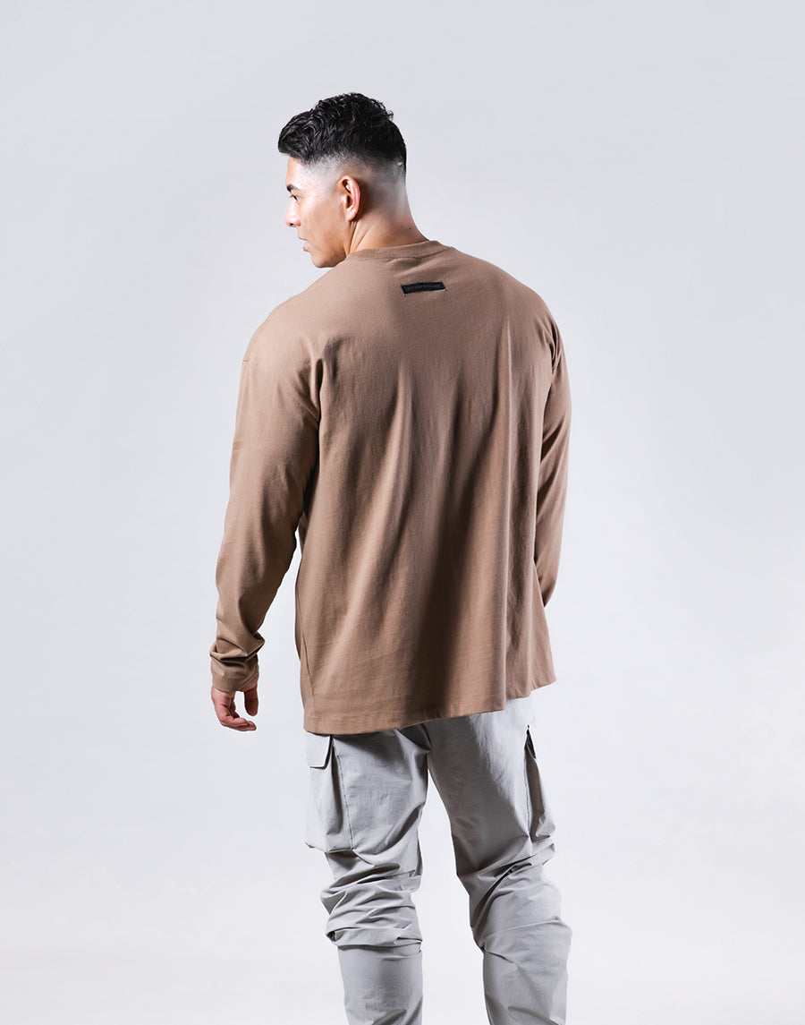 Brush Y Big long Sleeve Tee - Beige