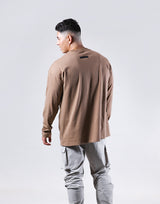 Brush Y Big long Sleeve Tee - Beige