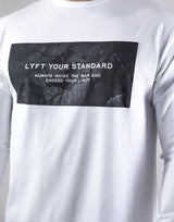 Stone Patch Stretch Long Sleeve Tee - White