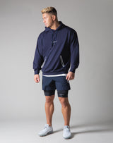 2 way Stretch Utility Pullover Hoodie - Navy