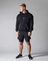 <transcy>2 way Stretch Utility Pullover Hoodie --Black</transcy>