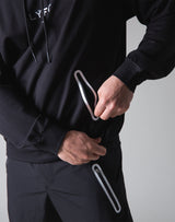 <transcy>2 way Stretch Utility Pullover Hoodie --Black</transcy>