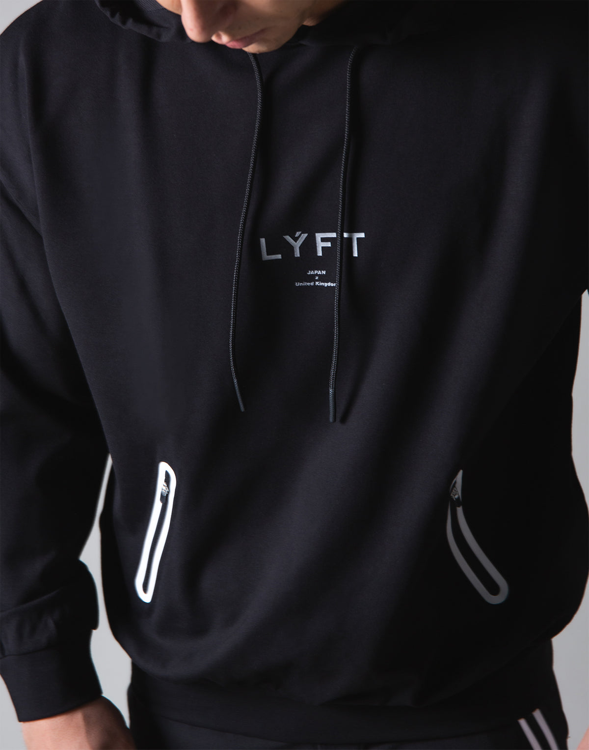 2 way Stretch Utility Pullover Hoodie - Black
