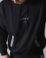 <transcy>2 way Stretch Utility Pullover Hoodie --Black</transcy>