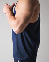 <transcy>Back Mesh Stretch Training Tanktop --Navy</transcy>