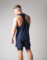 <transcy>Back Mesh Stretch Training Tanktop --Navy</transcy>