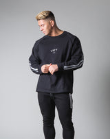 <transcy>2 Line Long Sleeve Big T-Shirt --Black</transcy>