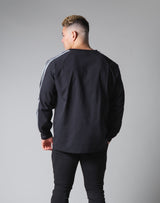 <transcy>2 Line Long Sleeve Big T-Shirt --Black</transcy>