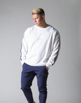 2 Line Long Sleeve Big T-Shirt - White