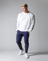 2 Line Long Sleeve Big T-Shirt - White
