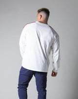 2 Line Long Sleeve Big T-Shirt - White