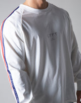 <transcy>2 Line Long Sleeve Big T-Shirt --White</transcy>