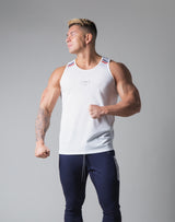 2 Line Mesh Tanktop - White